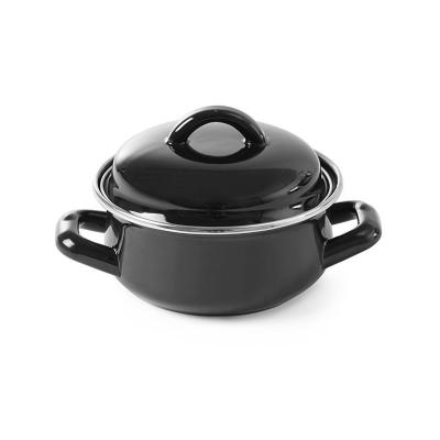 Hrnec na polévku a omáčku s pokličkou, HENDI, 0,5L, Černá, ⌀135x(H)105mm | 625705